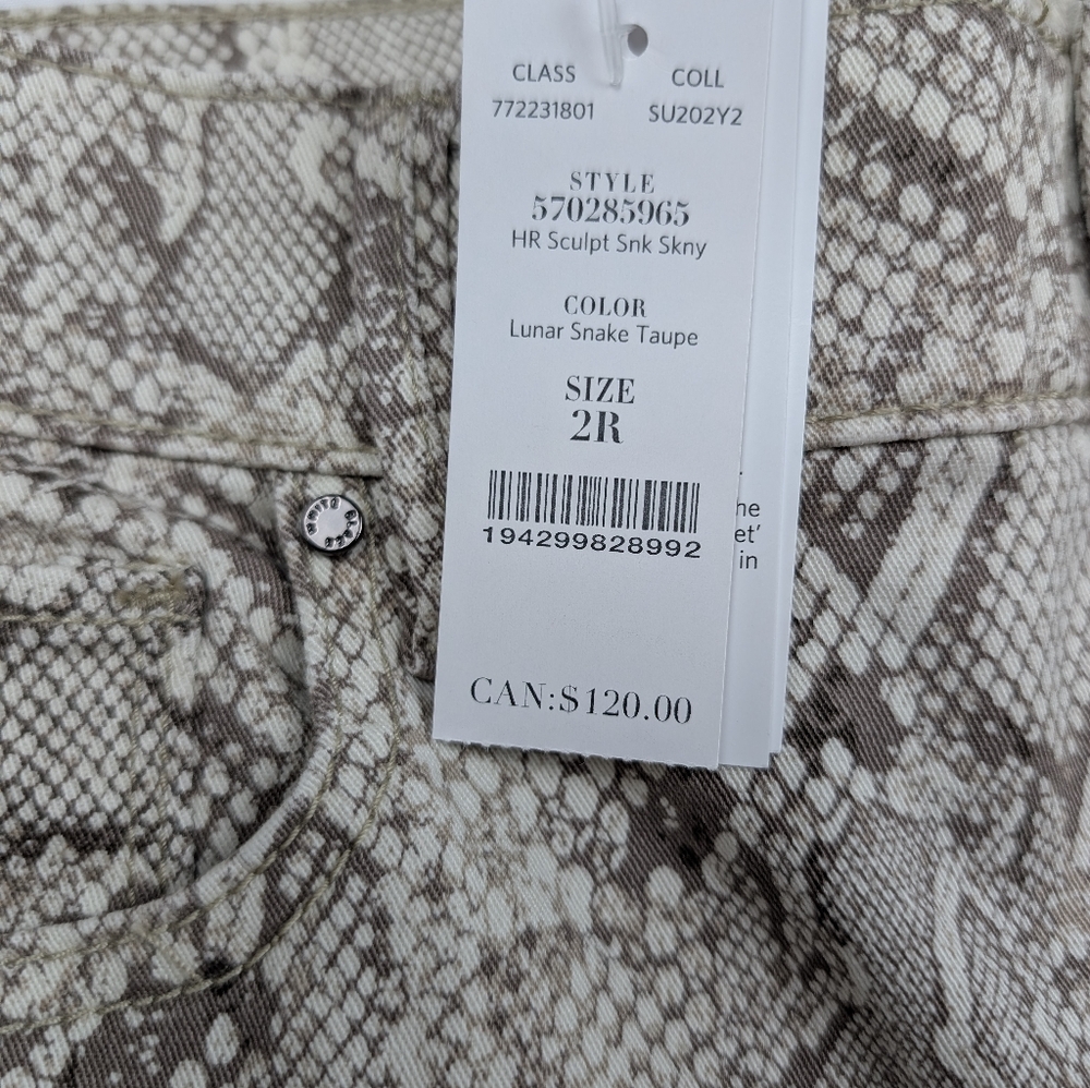 White House Black Market Size 2 Sculpt High Rise Snake Skinny Ankle Jeans NWT - Picture 6 of 9